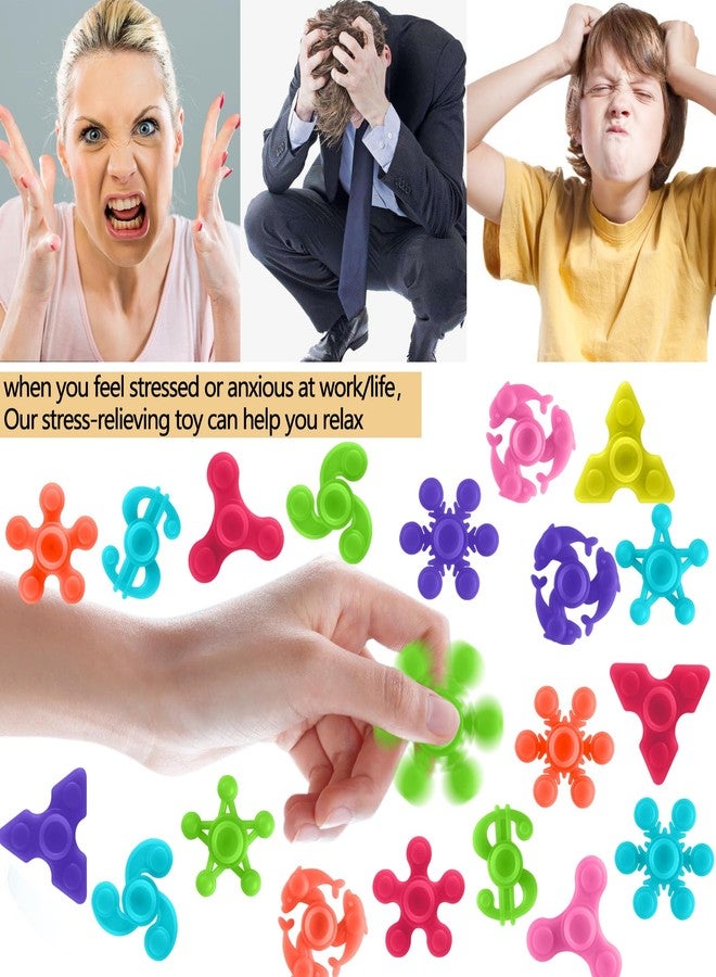 Riferg 100pcs Bulk-Mini Finger Fidget Spinner Toys, Stress Relief Sensory Toys for Kids Teens Adults, Birthday Party Favors Gifts Christmas Stocking Classroom Prizes Supplies Valentine's Day Gifts - Image 4
